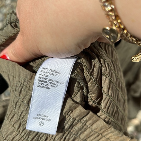 Rebecca Minkoff | Geneva Puff Sleeve Olive Mini Dress - Picture 9 of 10